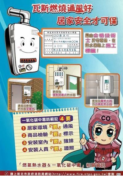 防範一氧化碳中毒宣導圖片